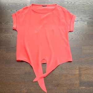 Massimo Dutti Coral Silk Blouse
